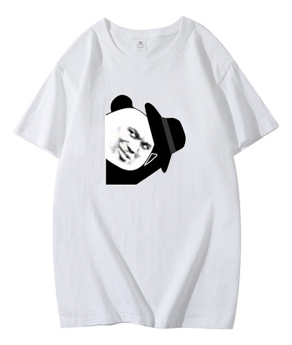 Camiseta De Manga Corta Meme Panda Head Gentleman