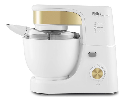 Batedeira Planetária Php500 Turbo Gold 500w 4l Philco 110v Cor Dourado Frequência 60