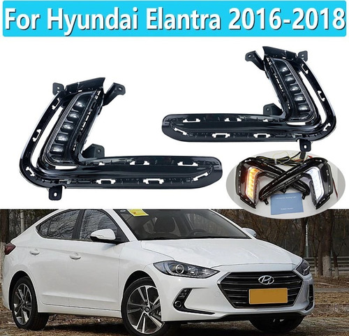 Neblineros Drl Hyundai Elantra 2016 +, Doble Función Oferta!