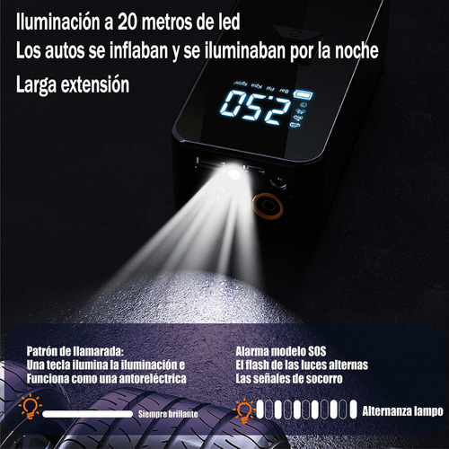 Bombas Aire Inflador Eléctricas Compresora Aire Portátil Auto Llantas 150psi