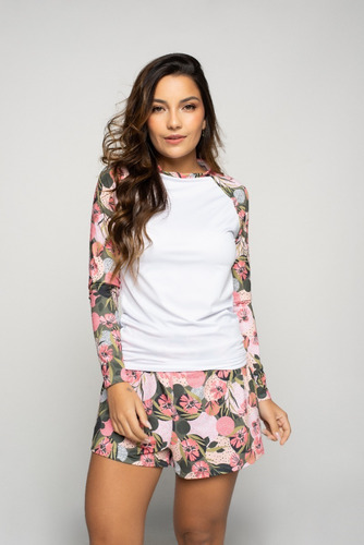 Imagem 3 de 10 de Short Saida De Praia Curto Feminino Proteção Uv Moda Verão