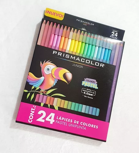 PRISMACOLOR Lápices de Colores Junior Pastel, Caja con 24 colores