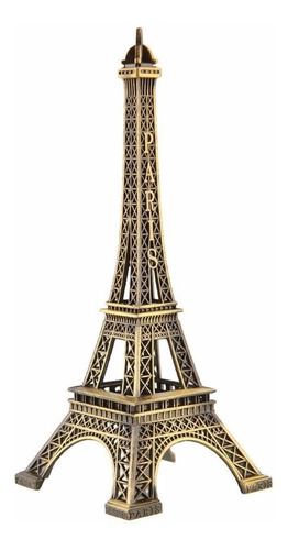 Torre Eiffel Paris Replica Decorativa Metalica Bronce 25 Cm