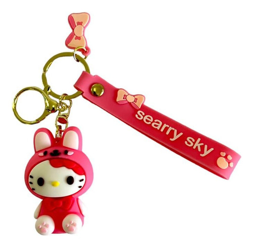 Hello Kitty Importado Llavero Goma Con Correa Para Regalar