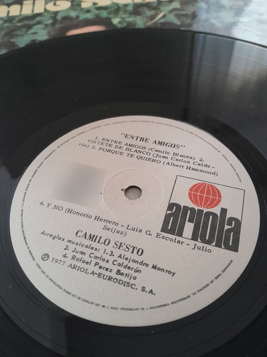 Disco Vinilo Camilo Sesto Entre Amigos Edición 1977 (Usado)