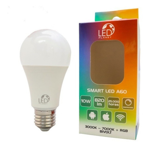 Smart Bulbo Led Wi-fi Inteligente 10w Rgb Branca/colorida