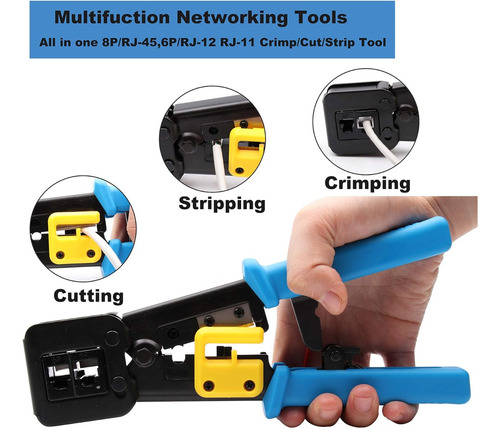 Crimpeadora Ez Rj45 +50 Conector Cat6 Prensa Anticorte