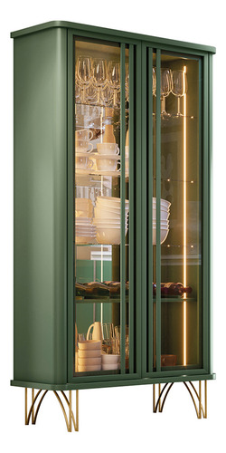 Cristaleira Bar Adega Led 02 Portas Síria Verde Pistache