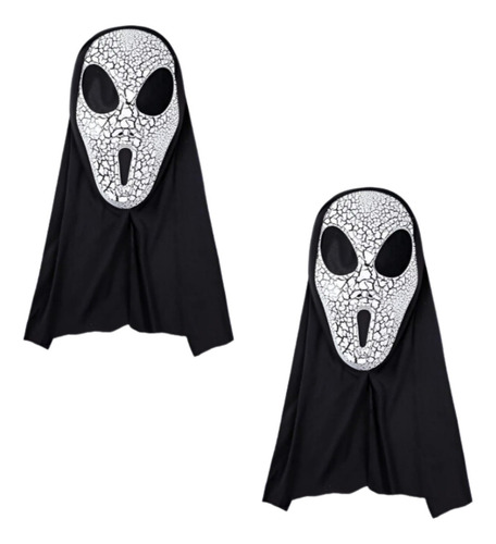 2 Máscaras Disfraz Ghost Face Halloween Fiesta Terror Scream Color Blanco Alien