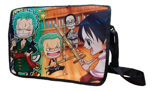 Mochila Escolar De Portafolio One Piece Zoro Chibi