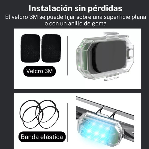 Luz Estroboscópica Led Para Motocicletas 7 Colores Recargabl