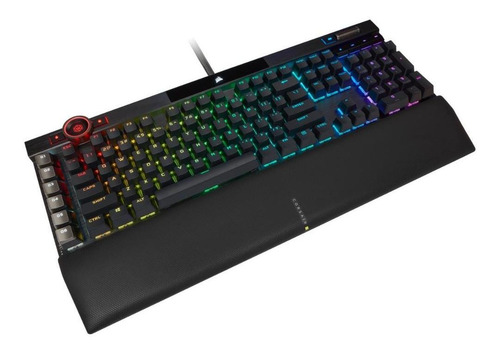 Teclado Optico Mecânico Gamer Corsair K100 Rgb Opx Us Preto Idioma Inglês US