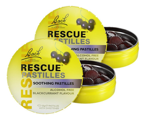 2x Rescue Pastilhas Floral De Bach 50g Groselha