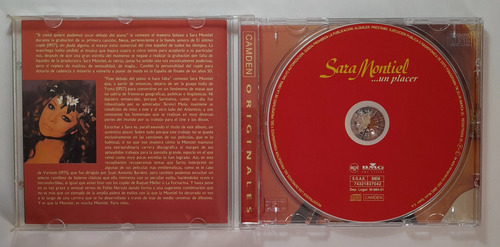 Cd Sara Montiel ...un Placer. Importado, Raro, Seminovo. Estandar (Usado)