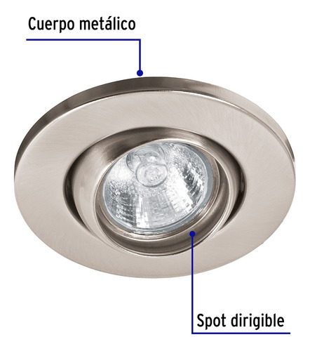 Luminario Redondo Satín Spot Esférico S/lámpara; 46625 Satín