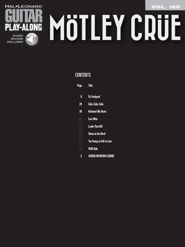 Mötley Crüe: Play 8 Songs With Tab And Sound-alike Audio.