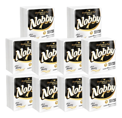 Guardanapo Papel Grande Folha Dupla Nobby Com 500 Folhas