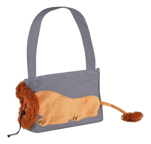 Bolso De Hombro De Lona Resistente Para Mascotas Gris L