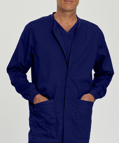 Landau Men's Snap Front Warm-up Scrub Jacket - 7551 - Size