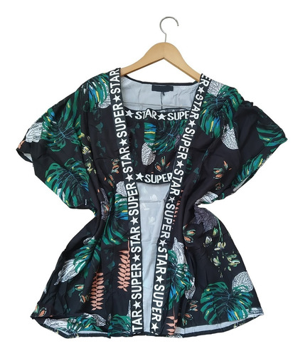 Roupas Femininas Moda Praia Kimono E Top Conjunto 2839