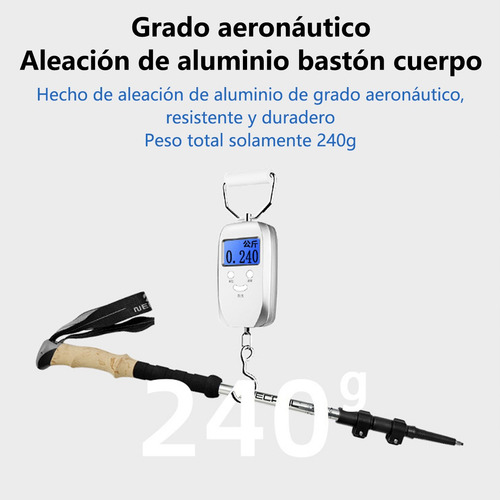 Bastones De Senderismo Ajustables Aluminio Plegables 2 Pzas