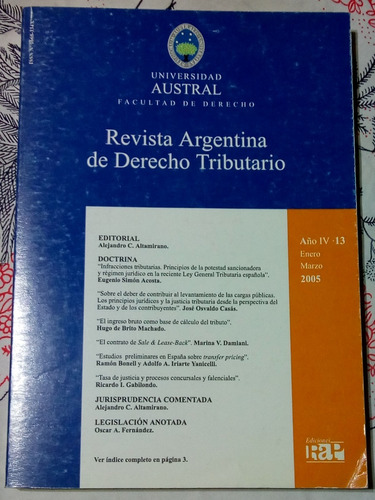 Rev Arg De Derecho Tributario Año Iv - 13 Enero Marzo 2005