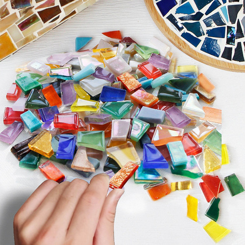 Azulejos De Mosaico De 1 Kg Piezas De Vidrio De Mosaico De 