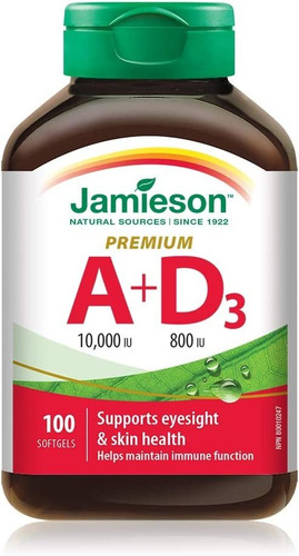 Jamieson Vitamin A &amp; D Fortificados 100 softgels