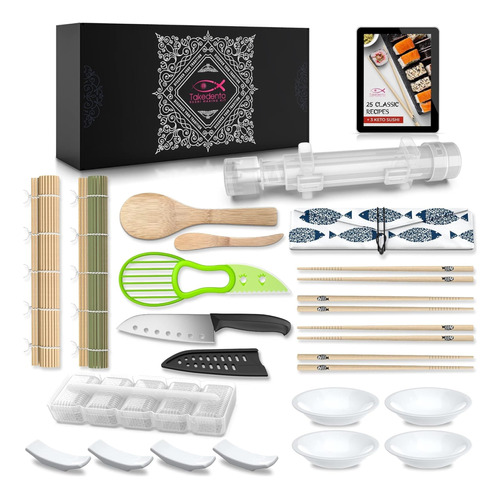 Sushi Kit Completo Bazooka Palillos Cuchillo Esterilla Otros