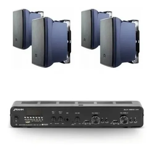 comprar Amplificador Frahm Slim 2500 + 4 Caixas Jbl 80w 2 Setores 