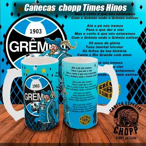 Artes Editáveis Canecas Chopp Times Futebol Hinos Mockups