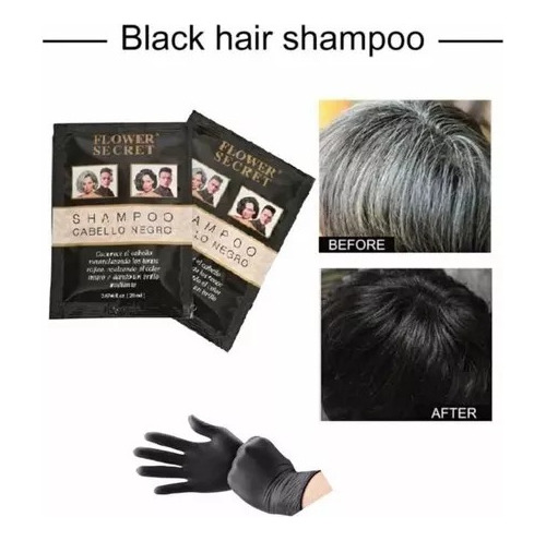 1 Sobre Shampoo Colorante Negro Para Cubrir Canas En 5 Min