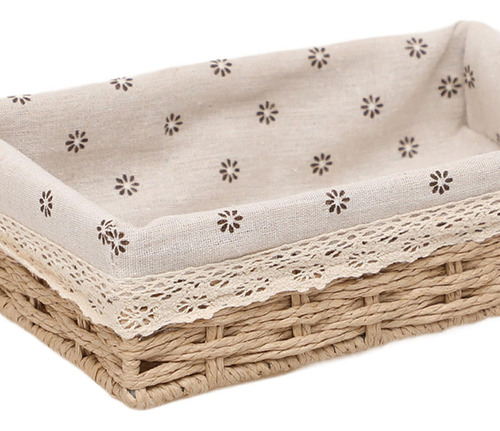 Cesta De Almacenamiento Bandeja Decorativa 27cmx17cmx7cm