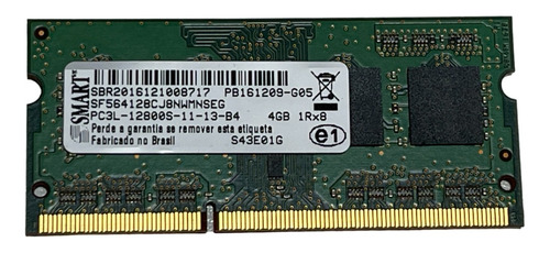 Memória Smart 4gb Notebook Ddr3l Pc3l 12800s 1600mhz (Usado)