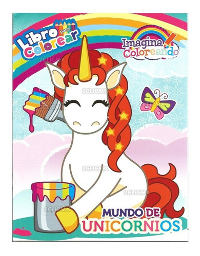 Libros Colorear Unicornio Recuerdos Fiesta Infantil 16 Pg