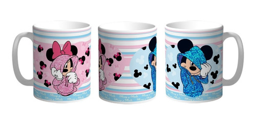 Taza De Cerámica Minie Y Mickey Mouse