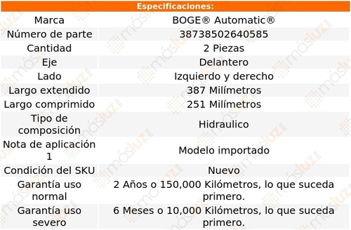 Set 2 Amortiguadores Del Boge® C10 Rwd V8 5.7l 75 Al 86