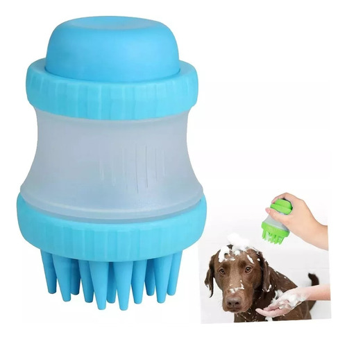 Cepillo Para Bañar Mascotas Con Dispensador De Jabón 