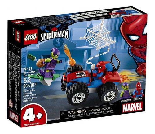 Lego A Perseguicao De Carro Do Homem Aranha 52 Peças 76133