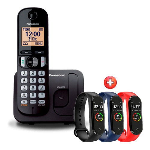 Teléfono Inalámbrico Panasonic Gtia Oficial + Smartwatch