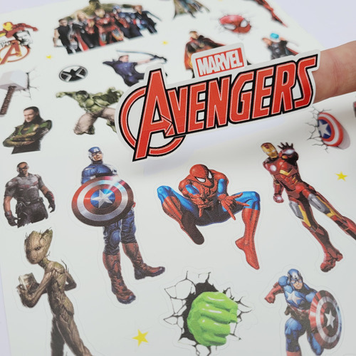 Sticker Marvel Avengers Superheroes Para Termo Celu Compu