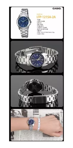 Reloj Casio LTP-1215A-2A pulsera plateado Azul