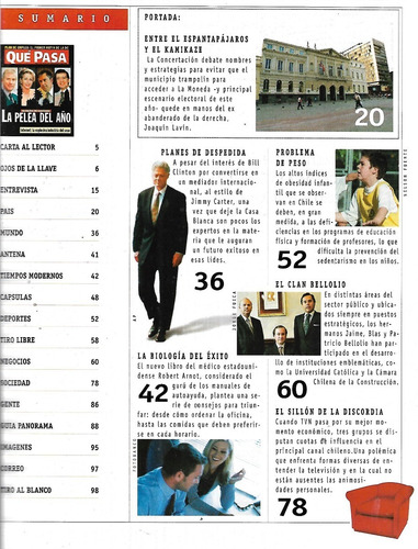 Revista Qué Pasa 1513 / 8 Abril 2000 / Alcaldía Santiago (Usado)