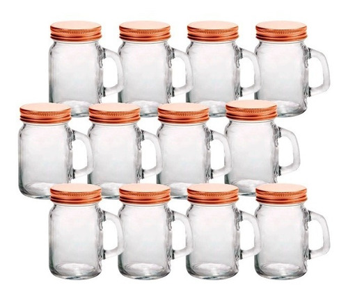 12 Pack Mason Jar Mini Con Asa 4 Oz Vaso Frasco Tarro Vasito