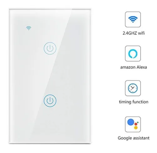 Interruptor Luz Inteligente Zigbee Alexa Google Home 2 Vías