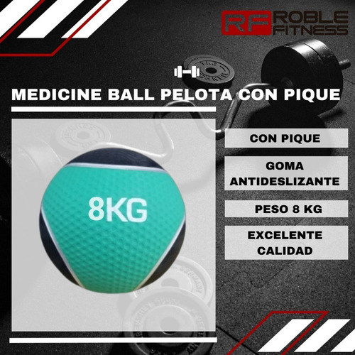 Imagen 4 de 8 de Pelota Medicinal Medicine Ball Con Pique De 8 Kg Yoga