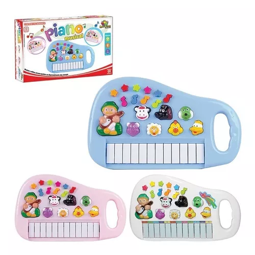 Piano Infantil Teclado Musical Com Sons De Bichinhos Bichos