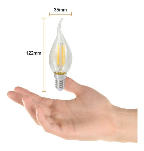 Foco Led Filamento Atenuable 4.5 W Luz Suave Cálida Base E14 Color de la luz Transparente