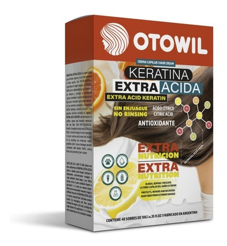 Imagen 4 de 7 de Keratina Extra Acida C/ Acido Citrico Sin Enjuague Caja X48u