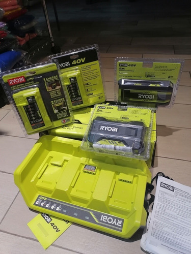Cargador Rápido De Baterías Ryobi 40 Volts Con 3 Puertos!!! (Usado)